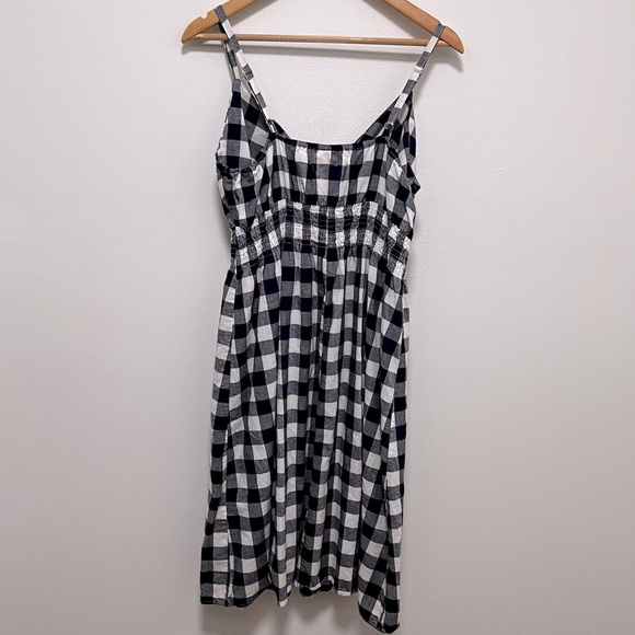 SHE’S COOL Vintage Y2K Navy & White Plaid Gingham 100% Cotton Dress Size 1X - Picture 2 of 9